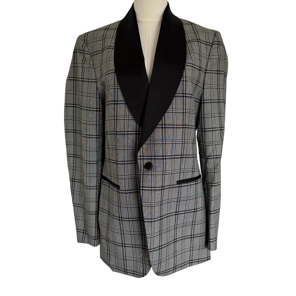J.Lindeberg (L) Vitale Barberis Wool Slim Fit Plaid Sport Coat Italy Academia